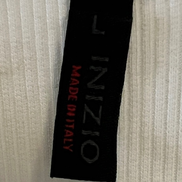 Italian Inizio Magic 2 Pocket Sleeveless White/Black Striped Linen Midi Dress L - Picture 8 of 9